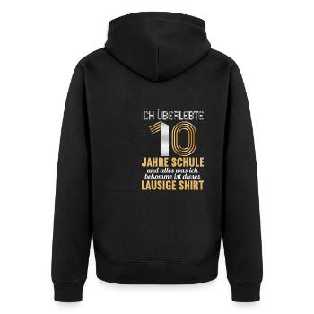 Realschule bestanden Realschulabschluss 2022 - Unisex Premium Bio Zip Hoodie - Schwarz - Hinten - Nico (187cm)