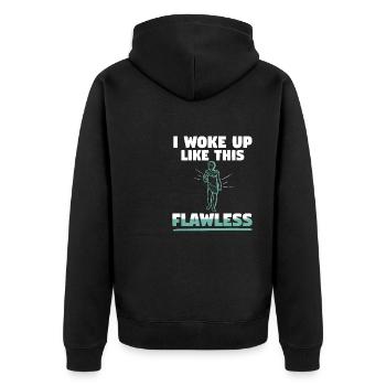 Flawless Woke Up Like This Art History - Unisex Premium Organic Zip Hoodie - black - Back - Nico (187cm)
