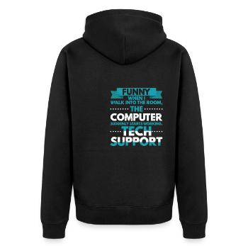 When I Enter The Room Computer Works - Unisex Premium Organic Zip Hoodie - black - Back - Nico (187cm)