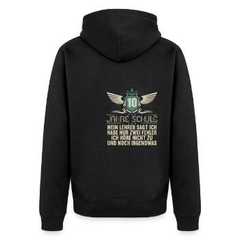 Realschule bestanden Realschulabschluss 2022 - Unisex Premium Bio Zip Hoodie - Schwarz - Hinten - Nico (187cm)