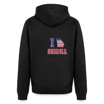 Georgia USA I love Albama - Unisex Premium Bio Zip Hoodie - Schwarz - Hinten - Nico (187cm)