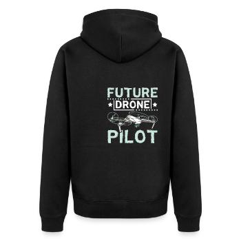 Futur pilote de drone - Veste à capuche bio Premium Unisexe - noir - Dos - Nico (187cm)