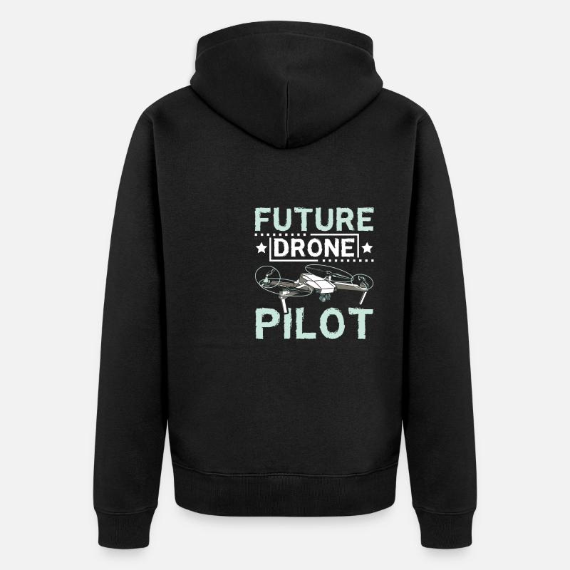 Futur pilote de drone - Veste à capuche bio Premium Unisexe - noir