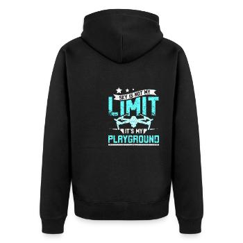 Sky is not my limit its my playground drone - Unisex Premium Organic Zip Hoodie - black - Back - Nico (187cm)