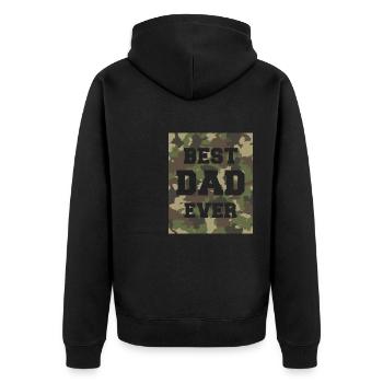 Best Dad Ever - Unisex Premium Bio Zip Hoodie - Schwarz - Hinten - Nico (187cm)