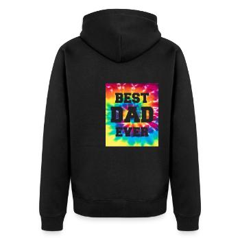 Father Papa Best Dad Best Dad Ever Hippie - Unisex Premium Organic Zip Hoodie - black - Back - Nico (187cm)