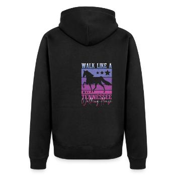 Walk like a Tennessee Walking Horse - Unisex Premium Organic Zip Hoodie - black - Back - Nico (187cm)