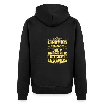 Juli 1982 - 40. Geburtstag Geschenk. Awesome. - Unisex Premium Bio Zip Hoodie - Schwarz - Hinten - Nico (187cm)