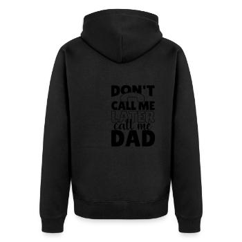 Papa Papa Père Papa Dire Drôle Cadeau - Veste à capuche bio Premium Unisexe - noir - Dos - Nico (187cm)