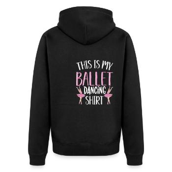 Ballerina Klassisches Ballett Lifestyle Tanz Gesch - Unisex Premium Bio Zip Hoodie - Schwarz - Hinten - Nico (187cm)