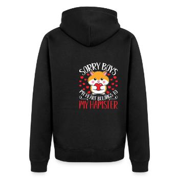 My Cute Hamster Pet Lover Hamster Love - Unisex Premium Organic Zip Hoodie - black - Back - Nico (187cm)