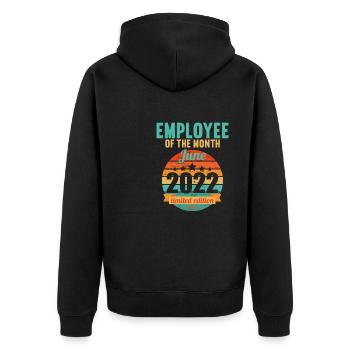 Mitarbeiter des Monats Juni 2022 - Unisex Premium Bio Zip Hoodie - Schwarz - Hinten - Nico (187cm)