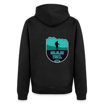 Kalalau Trail - Kauai, Hawaii - Unisex Premium Bio Zip Hoodie - Schwarz - Hinten - Nico (187cm)