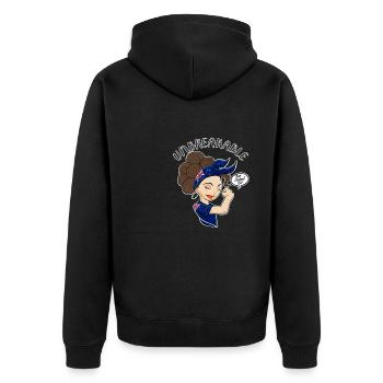 New Zealand Girl Unbreakable I Heritage New - Unisex Premium Bio Zip Hoodie - Schwarz - Hinten - Nico (187cm)