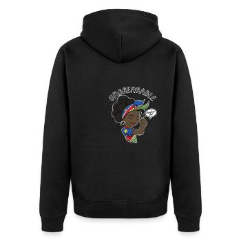 Namibian Girl Unbreakable I Namibian Heritage I - Unisex Premium Organic Zip Hoodie - black - Back - Nico (187cm)