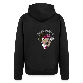 Arab Girl Unbreakable I Arab Heritage I Qatar Flag - Unisex Premium Bio Zip Hoodie - Schwarz - Hinten - Nico (187cm)