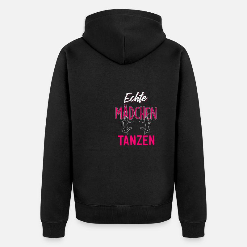 Echte Mädchen tanzen - Unisex Premium Bio Zip Hoodie - Schwarz