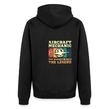 Aircraft mechanic the man the myth the legend - Unisex Premium Organic Zip Hoodie - black - Back - Nico (187cm)