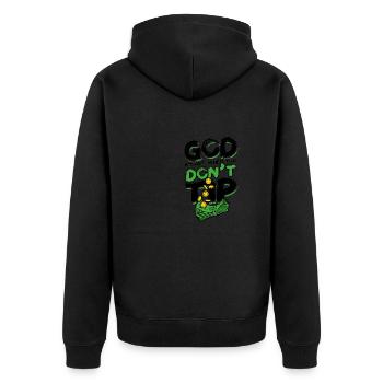 Gott weiß, wenn du kein Trinkgeld gibst - Mixology Alcohol - Unisex Premium Bio Zip Hoodie - Schwarz - Hinten - Nico (187cm)