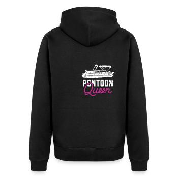 Pontoon Queen Funny Pontoon Boat - Sailboat Yacht - Unisex Premium Organic Zip Hoodie - black - Back - Nico (187cm)