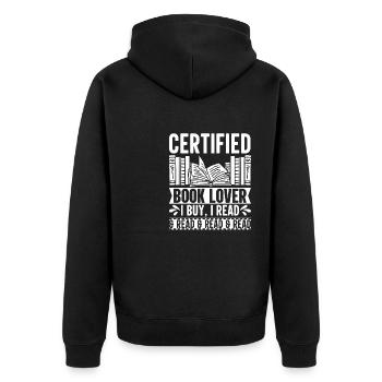 Bookaholic Bookish Fantasy Read Lifestyle Geschen - Unisex Premium Organic Zip Hoodie - black - Back - Nico (187cm)