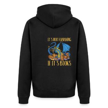 Funny Buchaholic Lifestyle Book Lover Saying - Unisex Premium Organic Zip Hoodie - black - Back - Nico (187cm)