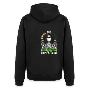 Ernte Blumen Lebensstil Pflanzung Gartenarbeit Ges - Unisex Premium Bio Zip Hoodie - Schwarz - Hinten - Nico (187cm)