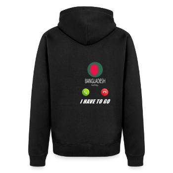 Le Bangladesh appelle les drapeaux lusiger en disant - Veste à capuche bio Premium Unisexe - noir - Dos - Nico (187cm)