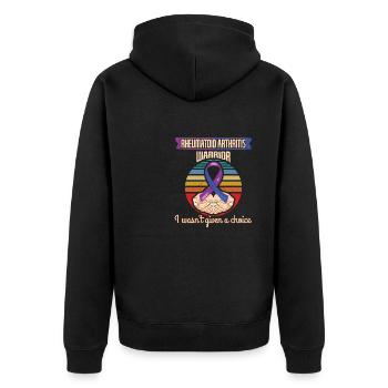 Rheumatoid Arthritis Warrior - Unisex Premium Organic Zip Hoodie - black - Back - Nico (187cm)