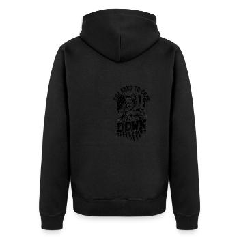 Ai-je besoin de redescendre là-bas - soldat - Veste à capuche bio Premium Unisexe - noir - Dos - Nico (187cm)