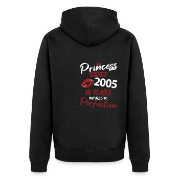 18ème anniversaire 18 ans de perfection Princesse 2005 - Veste à capuche bio Premium Unisexe - noir - Dos - Nico (187cm)