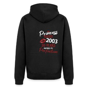 20th birthday 20 years of perfection Princess 2003 - Unisex Premium Organic Zip Hoodie - black - Back - Nico (187cm)