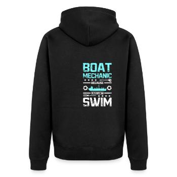 Mécanicien de bateau parce que les voitures ne savent pas nager - Veste à capuche bio Premium Unisexe - noir - Dos - Nico (187cm)