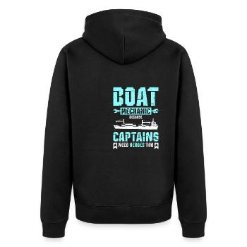 Mécanicien de bateau parce que les capitaines ont aussi besoin de héros - Veste à capuche bio Premium Unisexe - noir - Dos - Nico (187cm)