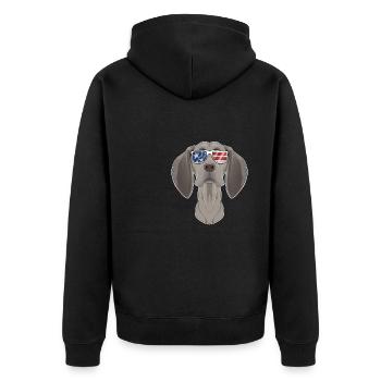 Weimaraner USA Lunettes de soleil I Drapeau américain - Veste à capuche bio Premium Unisexe - noir - Dos - Nico (187cm)