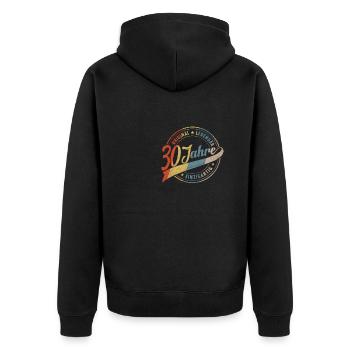 Vintage 30 Geburtstag 30 Jahre Birthday Bday Damen - Unisex Premium Bio Zip Hoodie - Schwarz - Hinten - Nico (187cm)