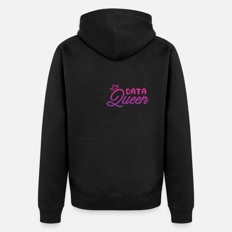 Data Queen - coding - Unisex Premium Organic Zip Hoodie - black