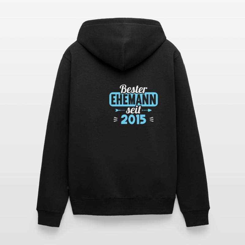 Beste Ehefrau Bester Ehemann seit 2015 Unisex Premium Bio Zip Hoodie