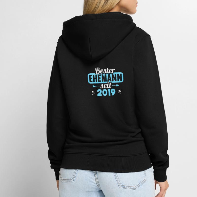 Beste Ehefrau Bester Ehemann seit 2019 Unisex Premium Bio Zip Hoodie