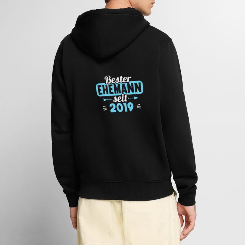 Beste Ehefrau Bester Ehemann seit 2019 Unisex Premium Bio Zip Hoodie