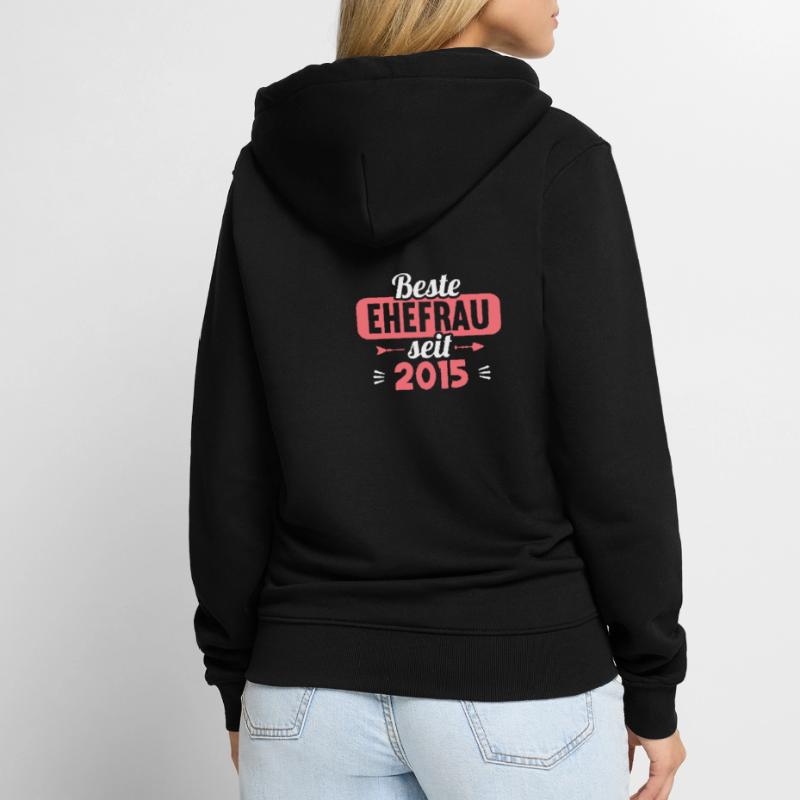 Beste Ehefrau Bester Ehemann seit 2015 Unisex Premium Bio Zip Hoodie