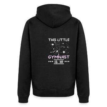 Ce petit gymnaste a 10 ans - Veste à capuche bio Premium Unisexe - noir - Dos - Nico (187cm)