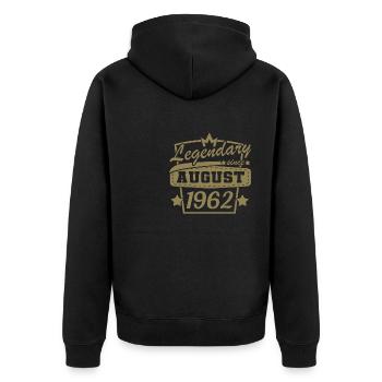 Gift ideas for the 60th birthday August 1962 Retro - Unisex Premium Organic Zip Hoodie - black - Back - Nico (187cm)