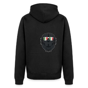 Newfoundland Italy Sunglasses I Italian Flag - Unisex Premium Bio Zip Hoodie - Schwarz - Hinten - Nico (187cm)