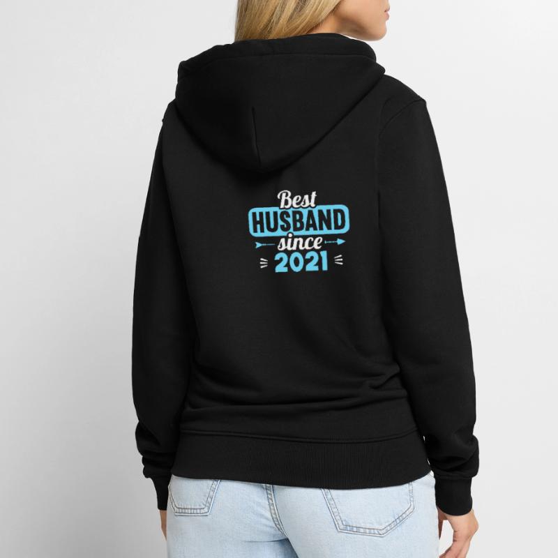 Beste Ehefrau Bester Ehemann seit 2021 Unisex Premium Bio Zip Hoodie