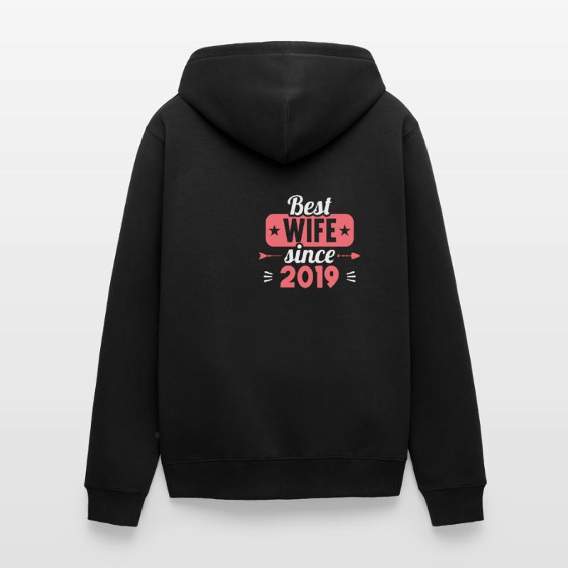 Beste Ehefrau Bester Ehemann seit 2019 Unisex Premium Bio Zip Hoodie