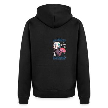 Mir reichts Champignons Ranger Pilzsucher - Unisex Premium Bio Zip Hoodie - Schwarz - Hinten - Nico (187cm)
