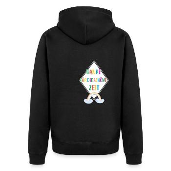 Danke für die schöne Zeit Lehrerin Erzieherin - Unisex Premium Bio Zip Hoodie - Schwarz - Hinten - Nico (187cm)