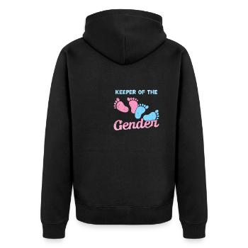 Keeper des Geschlechts - Lehrer - Unisex Premium Bio Zip Hoodie - Schwarz - Hinten - Nico (187cm)