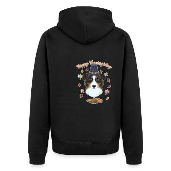Joyeux Thanksgiving I Dog Lover I Australien - Veste à capuche bio Premium Unisexe - noir - Dos - Nico (187cm)